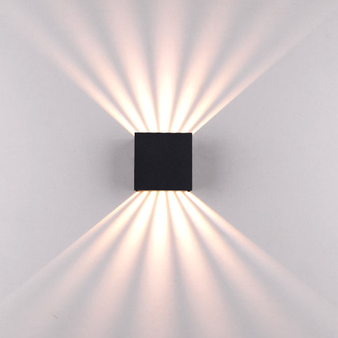 Modern Solid Color Aluminum Square LED Outdoor Waterproof Wall Sconce Lamp