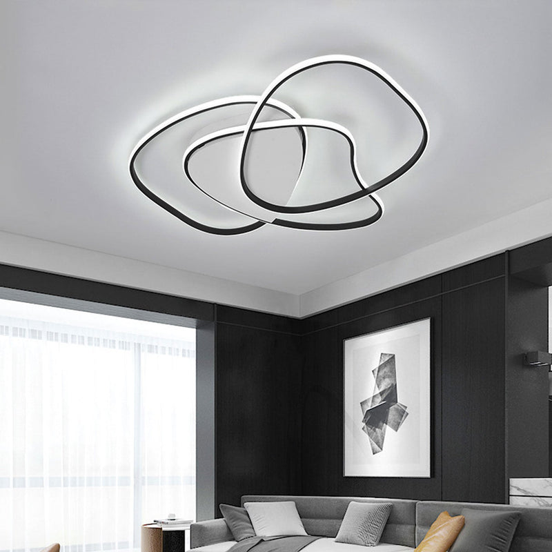 Nordic Minimalist Round Shaped Curved LED Flush Mount Ceiling Light