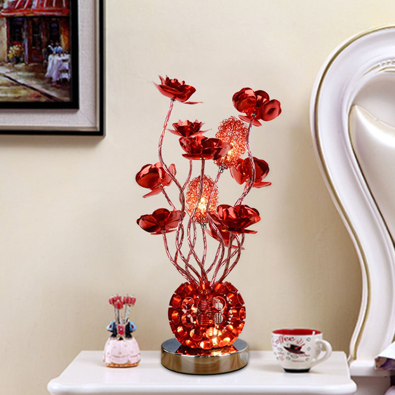 Lámpara de mesa LED de aluminio estilo europeo Rose 