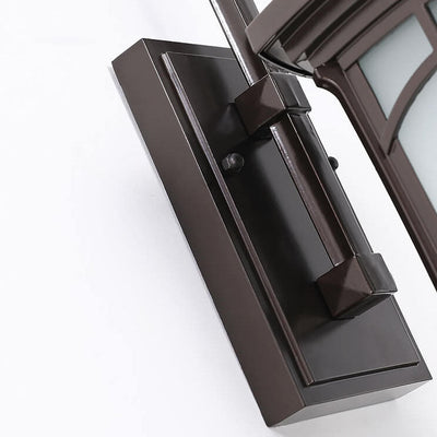 Modern Square Aluminum Glass Carved 1-Light Outdoor Waterproof Wall Sconce Lamp