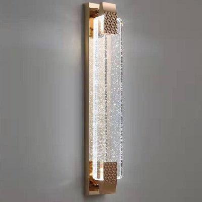 Light Luxury Gold Bubble Crystal Rectangular LED Wall Sconce Lamp