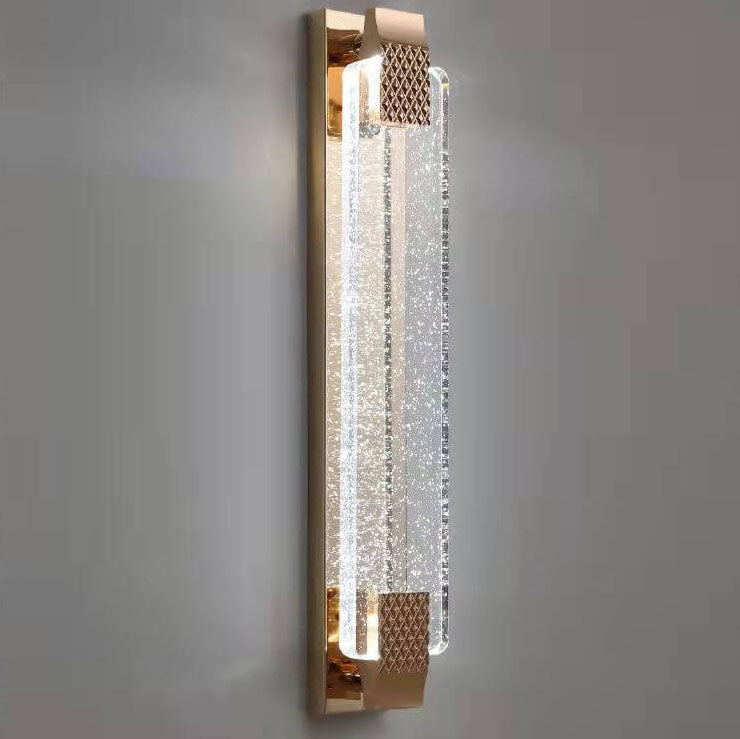 Light Luxury Gold Bubble Crystal Rectangular LED Wall Sconce Lamp