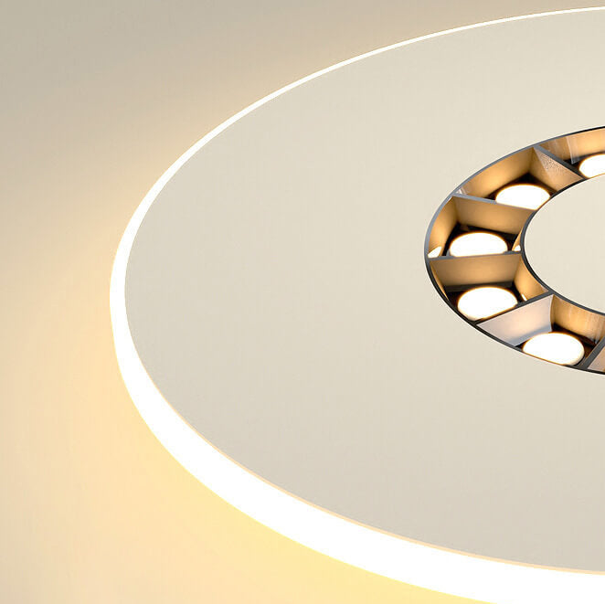 Lumière LED encastrée au design moderne et créatif avec double cercle/carré 
