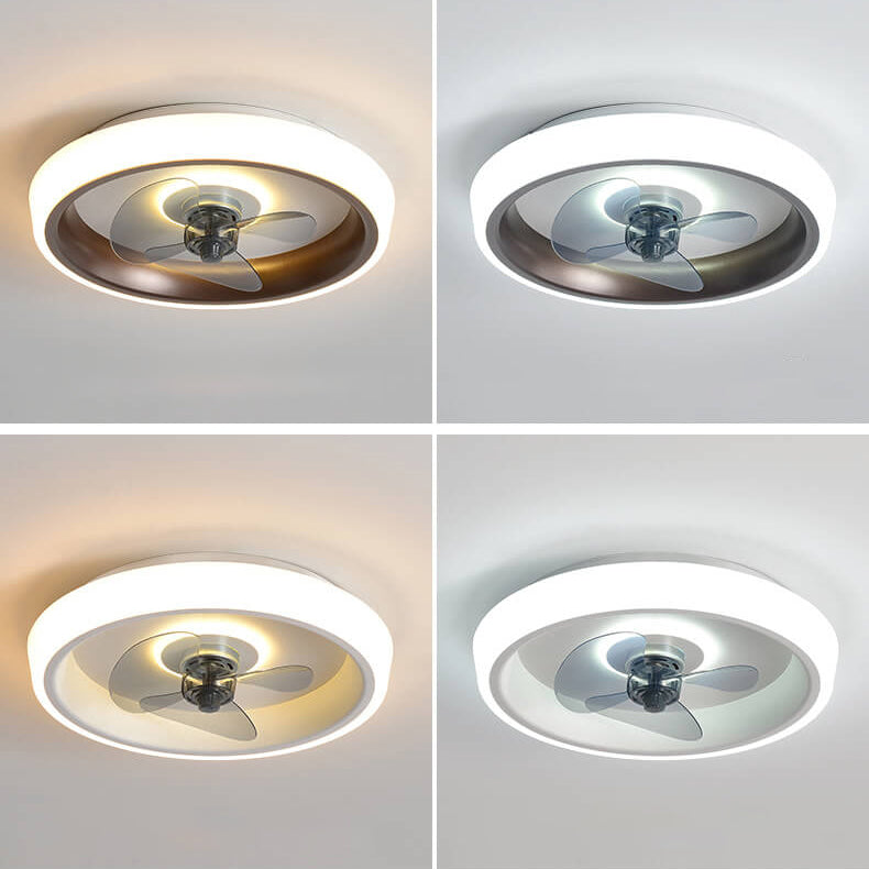 Einfacher moderner Acryl-Leichtgewicht-LED-Deckenventilator mit Licht 