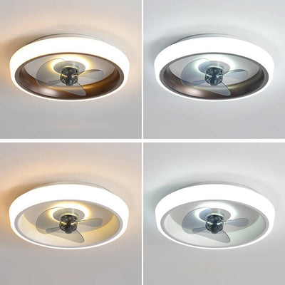 Simple Modern Acrylic Lightweight LED Flush Mount Fan Light