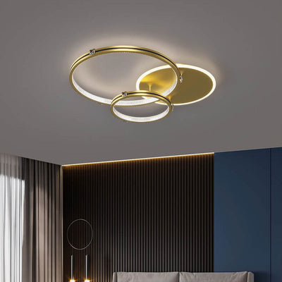 Nordic Light Luxury Circle Combination Iron LED Flush Mount Ceiling Light