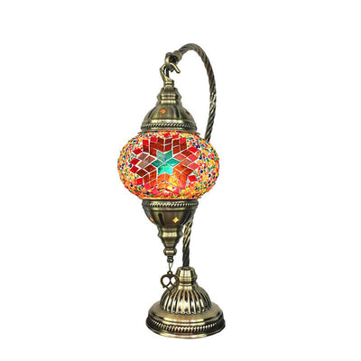 Vintage Stained Glass Turkish Style LED Table Lamp