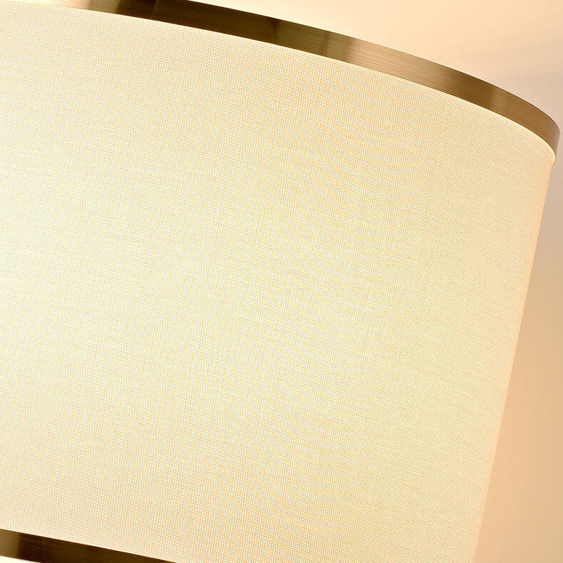 Lampe de table moderne minimaliste en tissu imitation cuivre à 1 lumière 