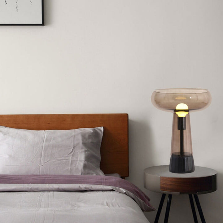 Lampe de table LED en marbre et verre créatif simple 