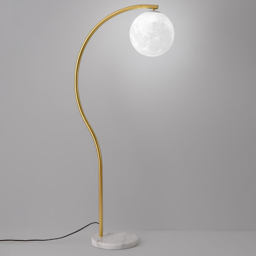 Lámpara de pie de 1 luz de hierro y mármol minimalista moderna 