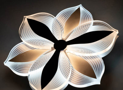 Modern Creative Flower Pattern Acrylic LED Semi-Flush Mount Ceiling Light