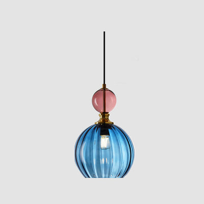 Danish Creative Stripes Glass Round 1/3 Light Chandelier