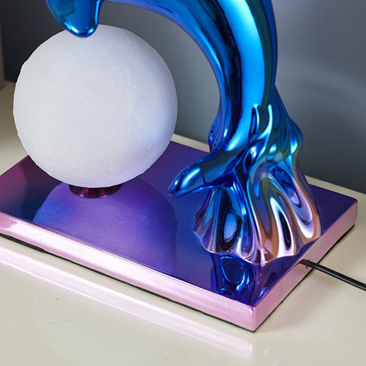 Lampe de Table 1 Lumière avec Abat-jour en Forme de Dauphin Créatif Nordique 