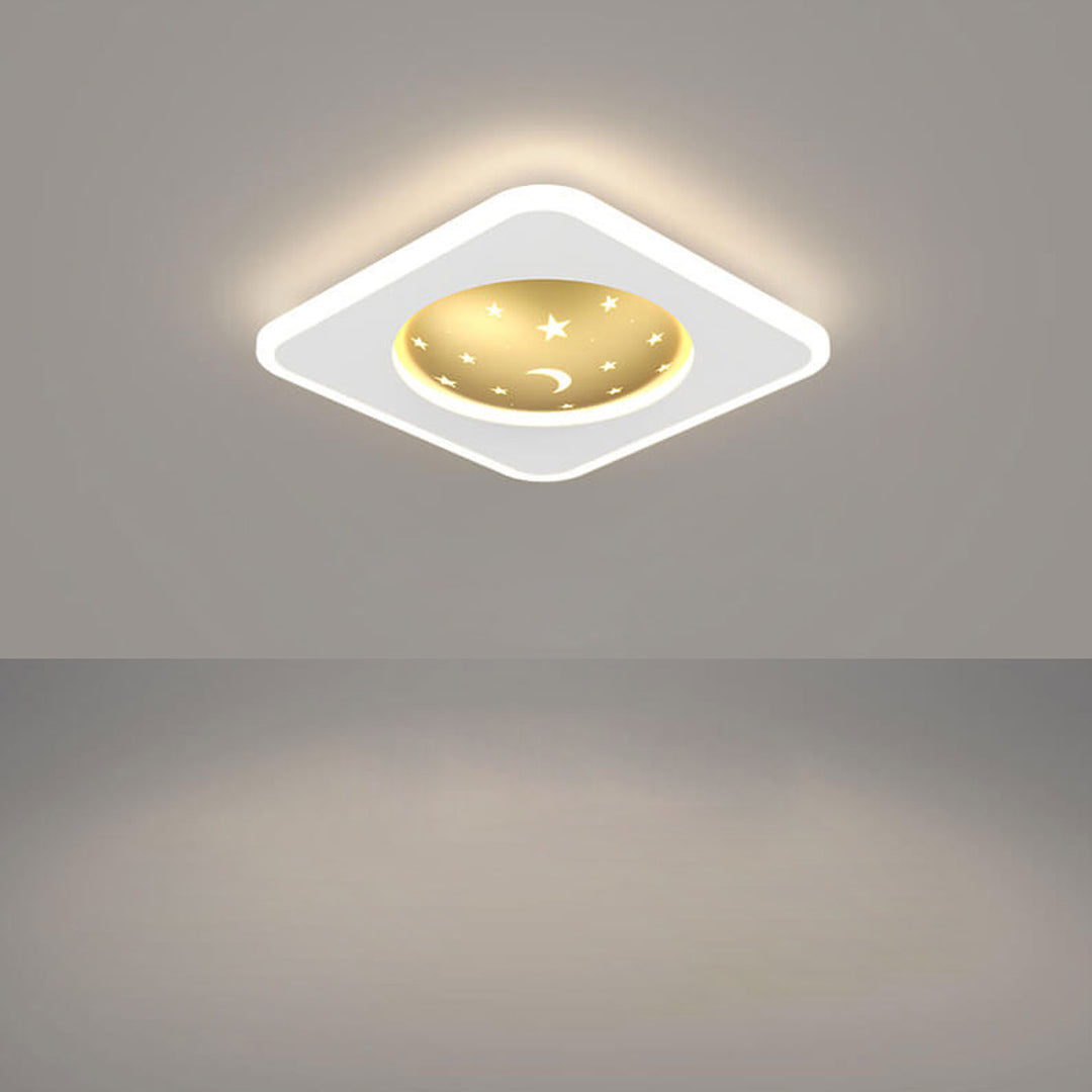 Nordic Minimalist Starry Sky Square Runde Schmiedeeisen Aluminium LED Unterputz Deckenleuchte 