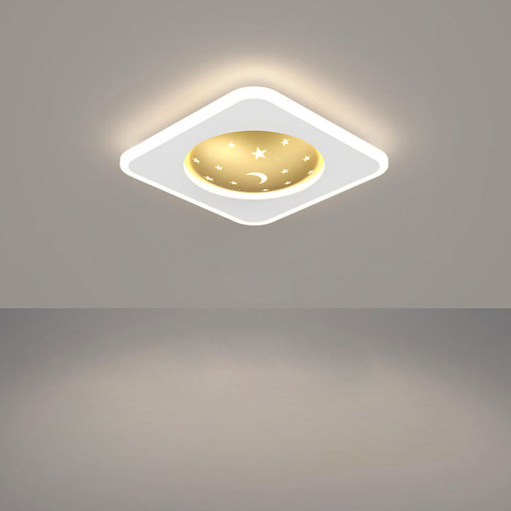 Nordic Minimalist Starry Sky Square Runde Schmiedeeisen Aluminium LED Unterputz Deckenleuchte 