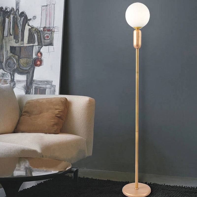 Nordic Minimalist Glass Ball Linear Base LED Standing Floor Lamp