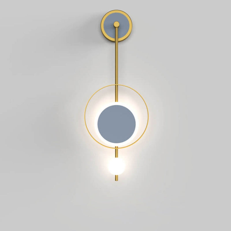 Modern Minimalist Iron Circle Straight Arm LED Light Wall Sconce Lamp