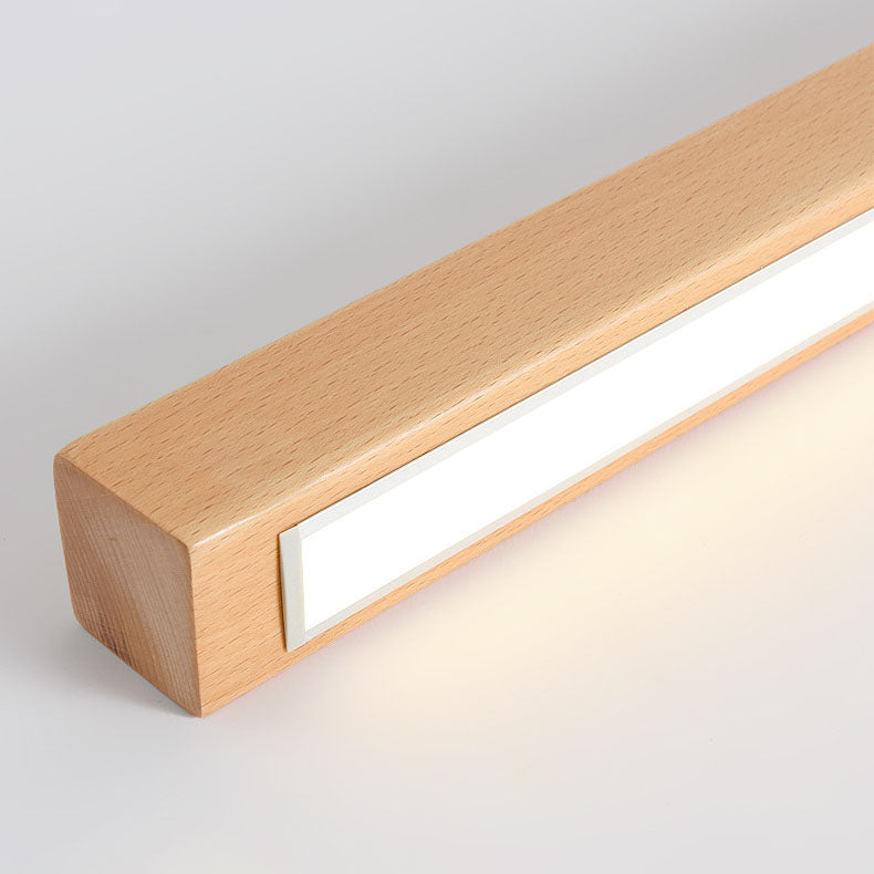 Moderne minimalistische Holz-Acryl-Langstreifen-LED-Deckenleuchte für das Wohnzimmer 