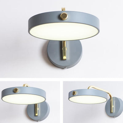 Modern Minimalist Macaron Solid Color Round Head Iron Acrylic LED Wall Sconce Lamp