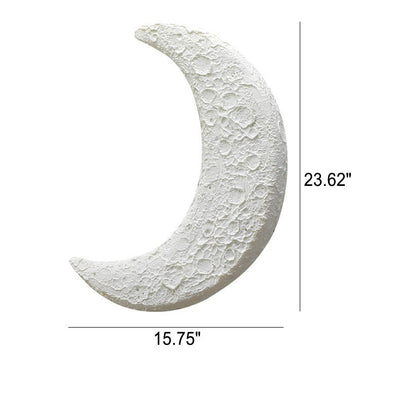 Modern Outdoor Moon Shape Resin LED Rainproof Wall Sconce Lamp