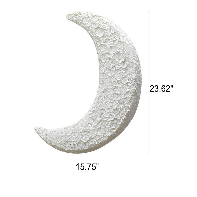 Modern Outdoor Moon Shape Resin LED Rainproof Wall Sconce Lamp