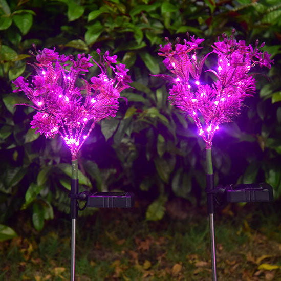 Contemporary Creative Outdoor Solar Phalaenopsis Simulation Flower LED Lawn Ground Insert Decorative Landscape Light