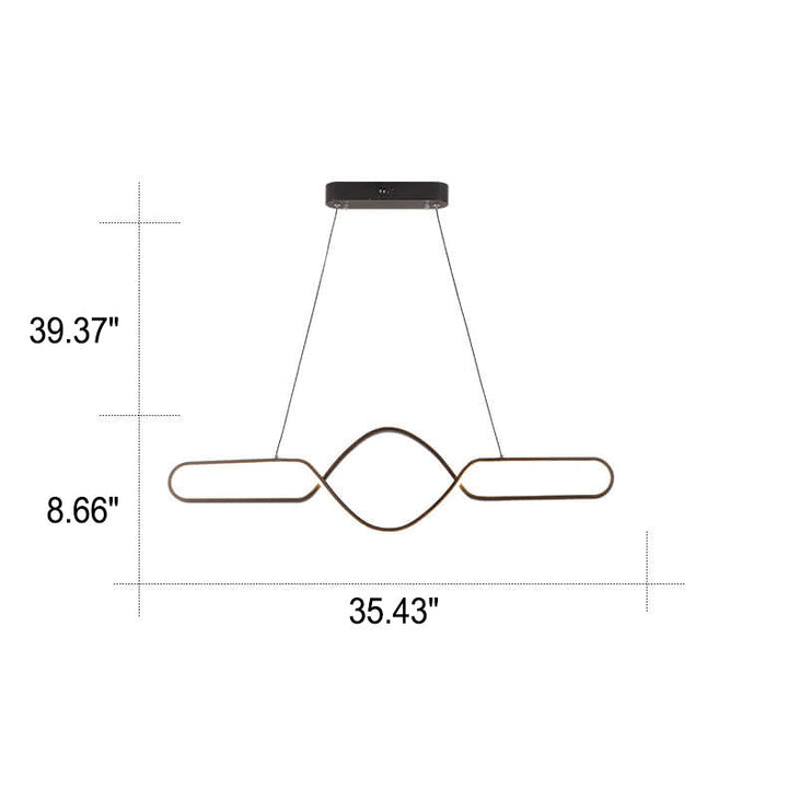 Modern Minimalist Bow Line Island Light LED Chandelier