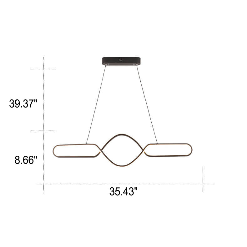 Modern Minimalist Bow Line Island Light LED Chandelier