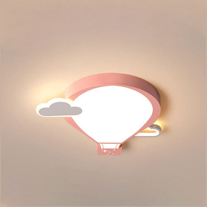Cartoon Hot Air Balloon Kid LED Flush Mount Ceiling Light
