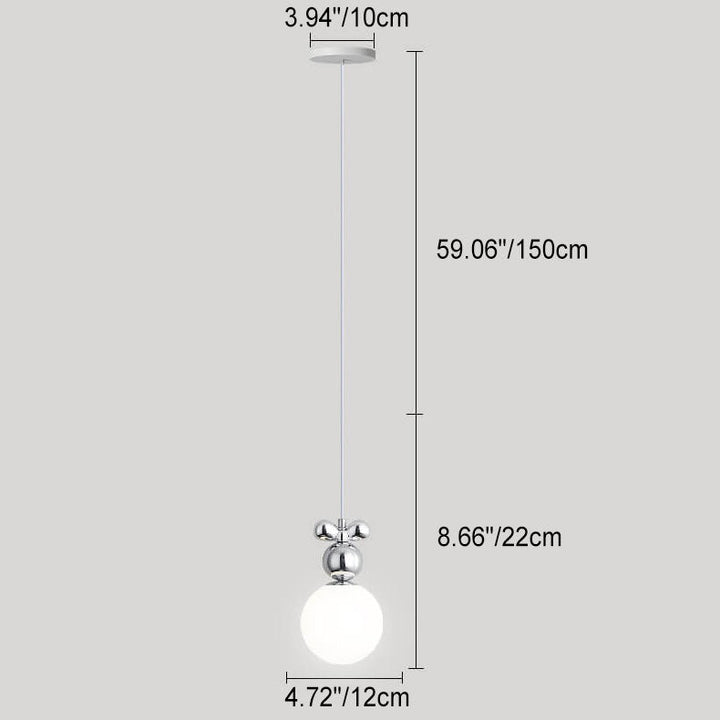 Diseño de hardware minimalista moderno Esfera Lámpara colgante de 1 luz 