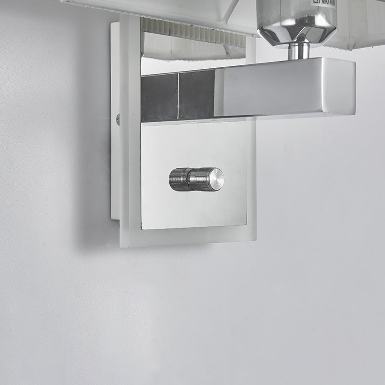 Modern Minimalist Fabric Square Plating 2-Light Wall Sconce Lamp