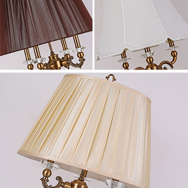 Lampe de table de luxe en alliage de zinc et cristal à 1 lumière, style européen 