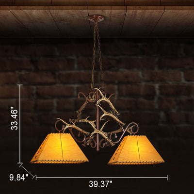 Modern Retro Resin Iron 2-Light Chandelier