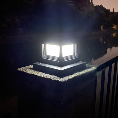 Outdoor Solar Pillar Head Light Square Pillar Head Light Garden Light