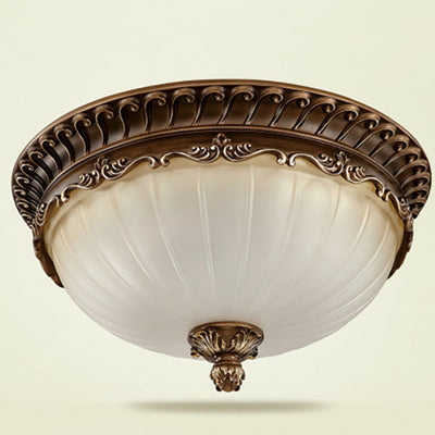 European Retro Light Luxury Resin Metal 3-Light Flush Mount Lighting