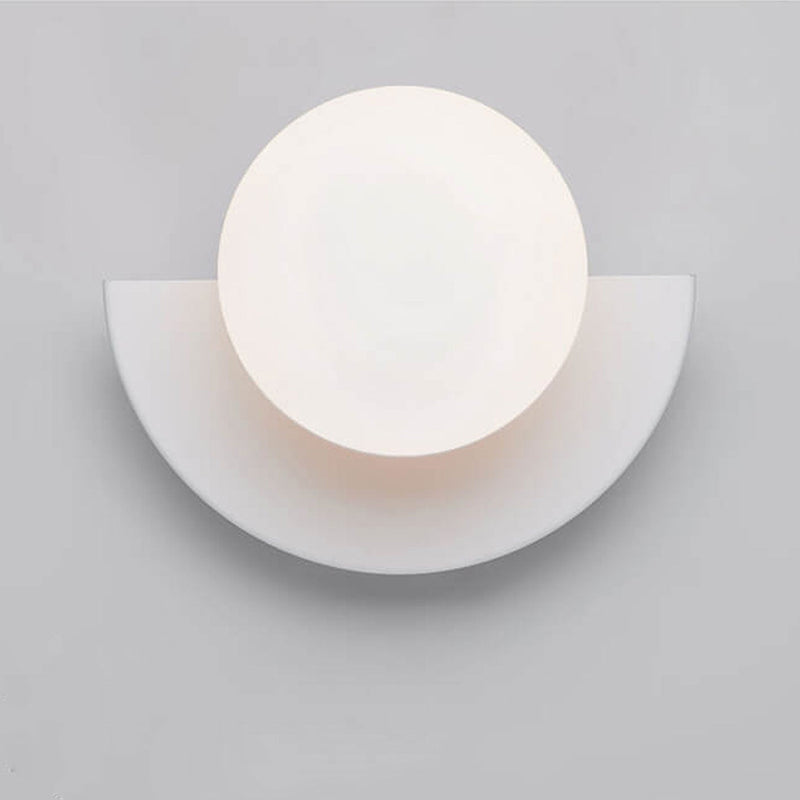 Conception moderne minimaliste en verre sphérique coloré demi-cercle appliqué murale 1 lumière 