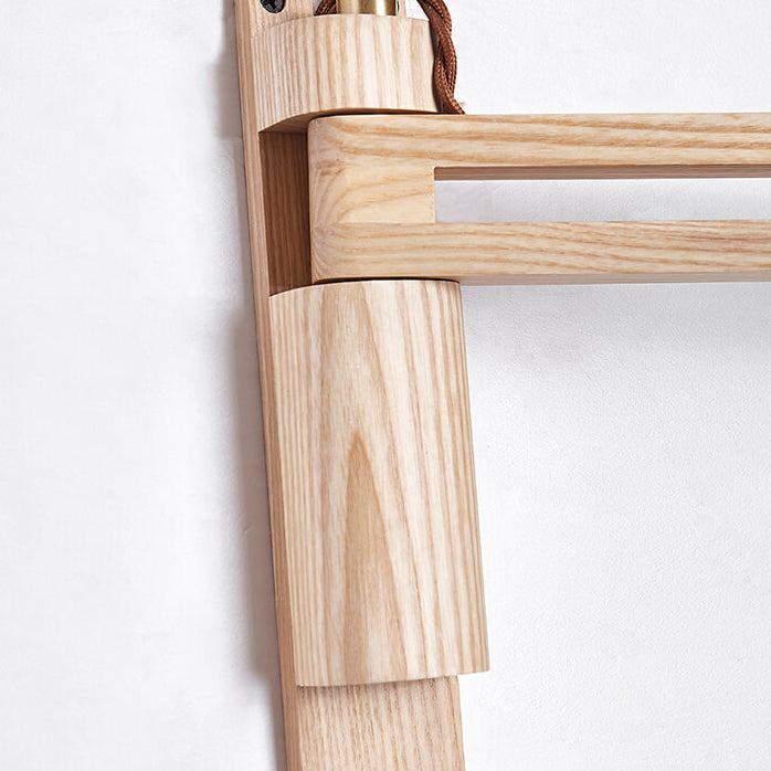 Japanische moderne Holz klappbare 1-Licht Wandleuchte 
