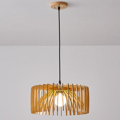 Japanese Minimal Wabi-sabi Log Color 1-Light Pendant Light