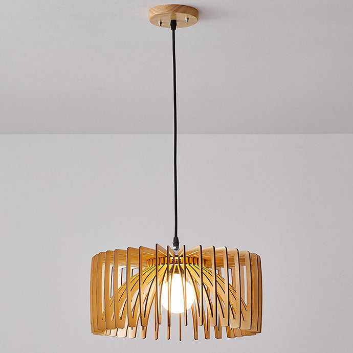 Japanese Minimal Wabi-sabi Log Color 1-Light Pendant Light