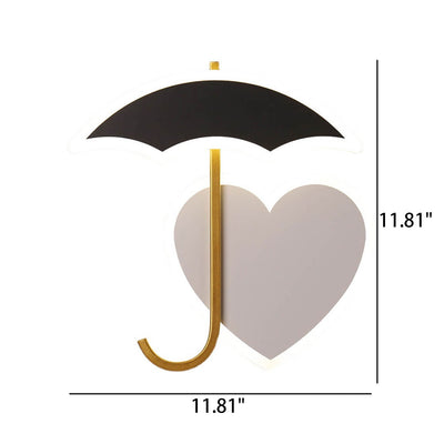 Nordische kreative Regenschirm-Herz-Acryl-LED-Wandleuchte-Lampe