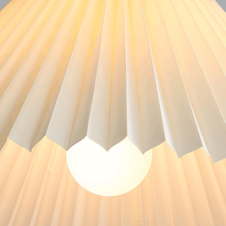 Lustre nordique à cône plissé en bois, 1/3 lumières, luminaire d&