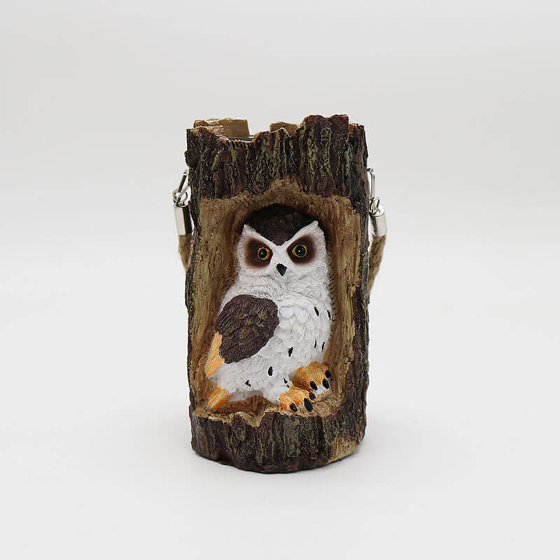 Solar Stump Owl Patio Garden Villa Decorative Hanging Light