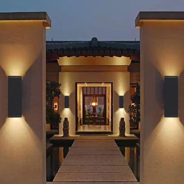 Modern Minimalist Square Column LED Luminous Outdoor Waterproof Wall Sconce Lamp