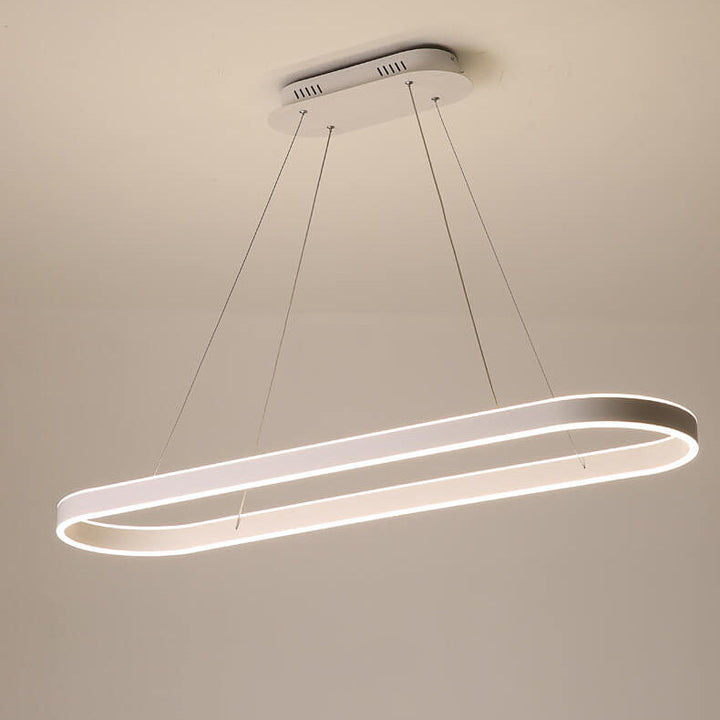 Modern Minimalist Light Luxury Oval Aluminum LED Chandelier
