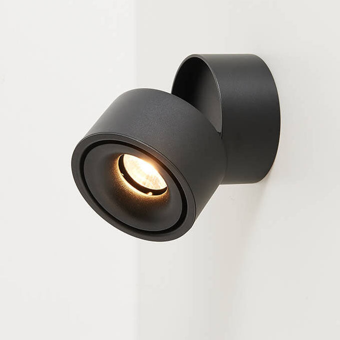 Modern Minimalist Round Aluminium Rotatable Folding LED Wall Sconce Lamp For Living Room &amp; Bedroom