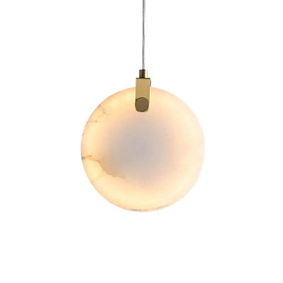 Nordic Light Luxury Marble All Copper LED Pendant Light