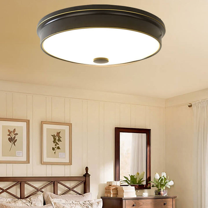 Vintage Luxury Round Glass LED Flush Mount Ceiling Light