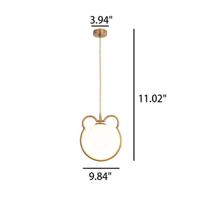 Modern Simple Cute Bear Outline Design 1-Light Pendant Light