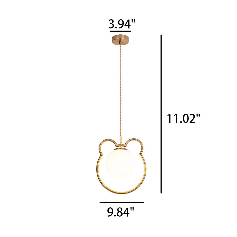 Modern Simple Cute Bear Outline Design 1-Light Pendant Light