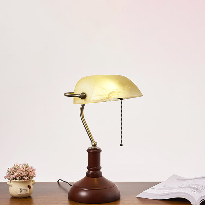 Lámpara de mesa de 1 luz con banco de cristal y madera maciza vintage tradicional con cremallera para dormitorio 